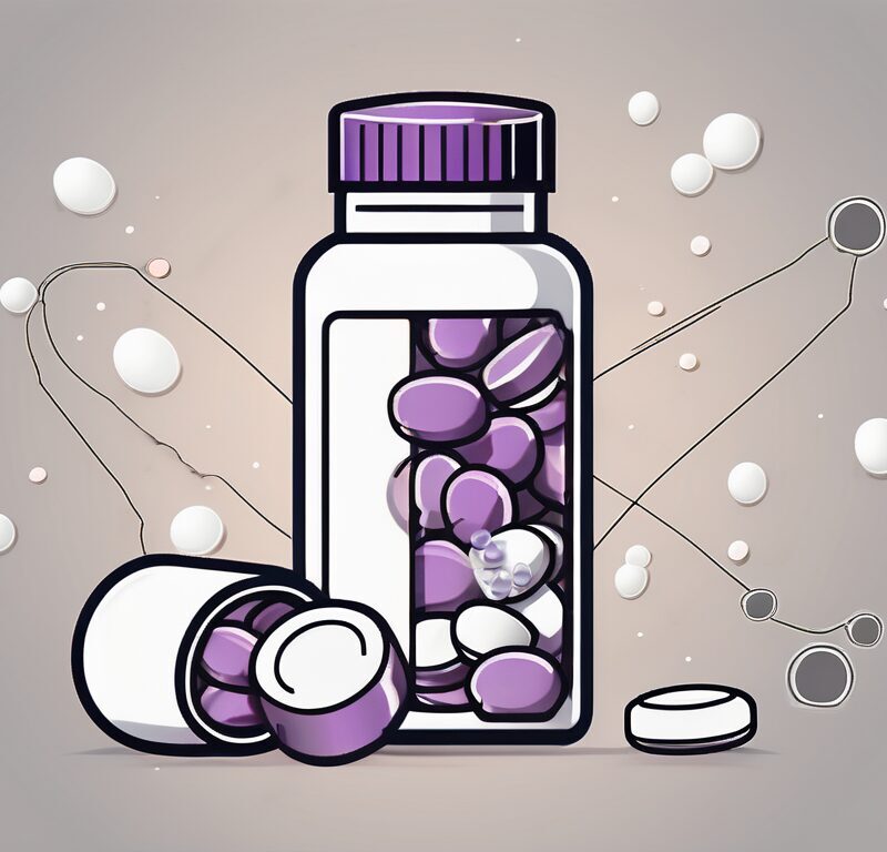 A pill bottle labeled 'naltrexone' with a few pills scattered around